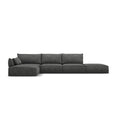 Canapea cu colt gri inchis din chenille 364 Kaelle Left
