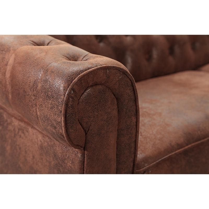 Canapea cu colt maro Chesterfield Left Invicta Interior - Poetic Store