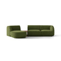 Canapea cu colt verde boucle Miley Coffe Left