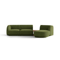 Canapea cu colt verde boucle Miley Coffe Right