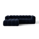 Canapea extensibila albastra din catifea Lupine Left