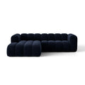 Canapea extensibila albastra din catifea Lupine Left