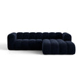 Canapea extensibila albastra din catifea Lupine Right