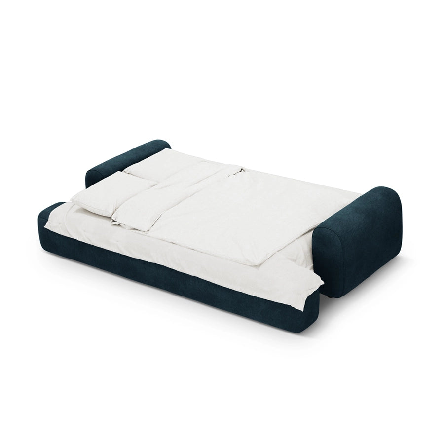 Canapea extensibila albastru petrol din catifea Bona