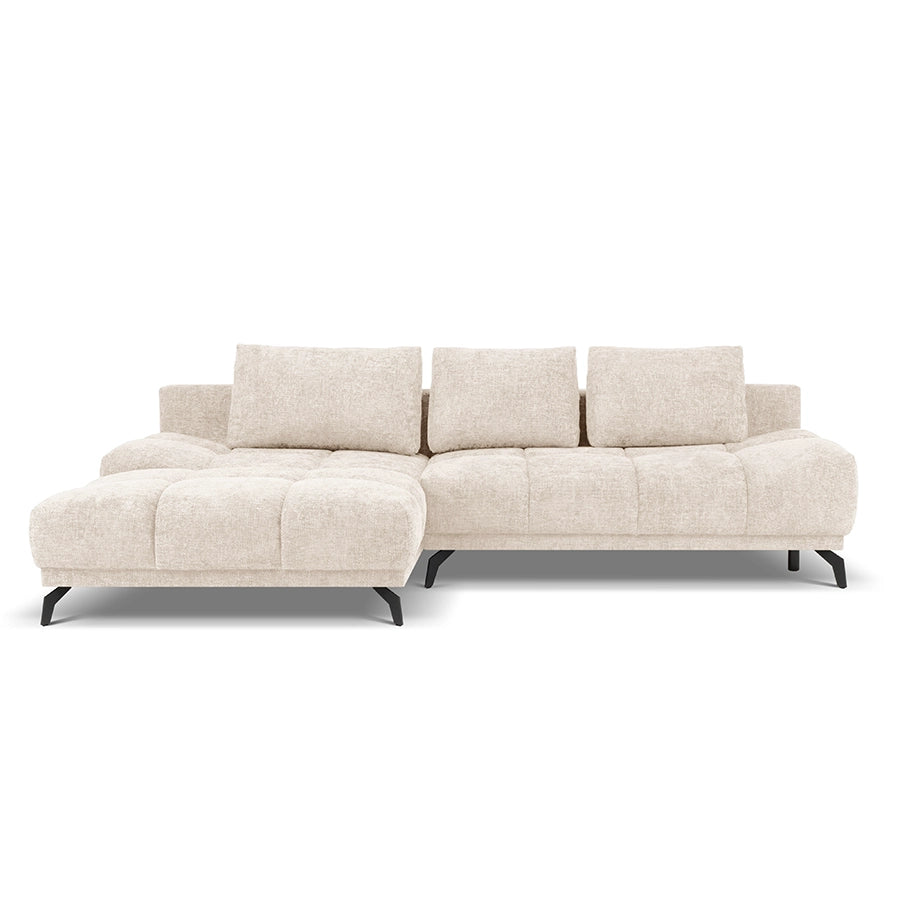Canapea extensibila bej deschis din chenille Cirrus Left