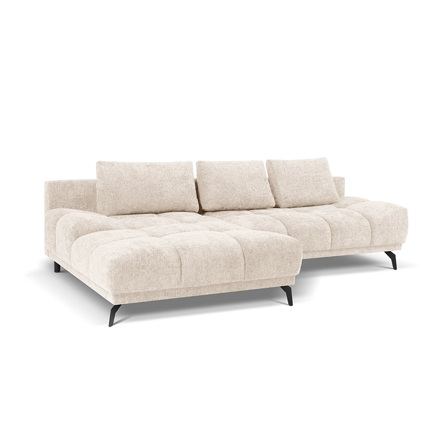 Canapea extensibila bej deschis din chenille Cirrus Left