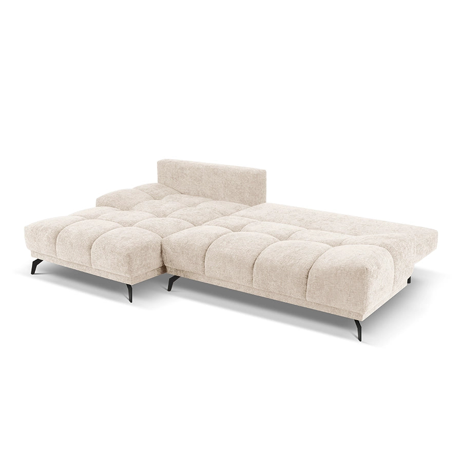 Canapea extensibila bej deschis din chenille Cirrus Left