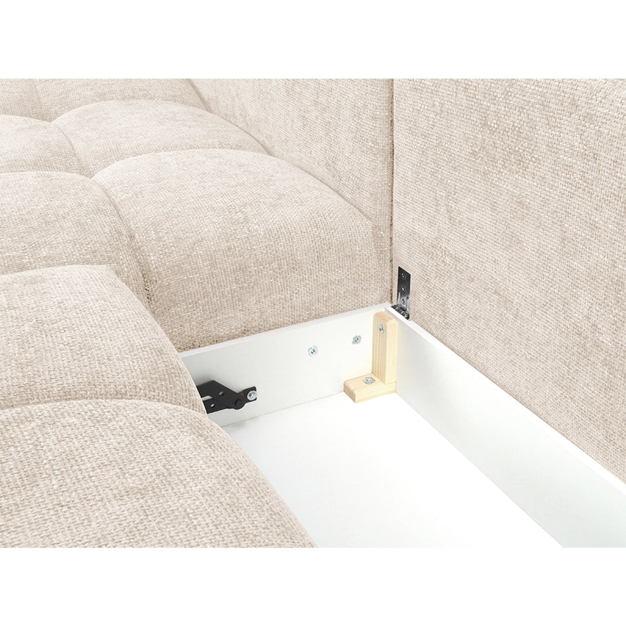 Canapea extensibila bej deschis din chenille Cirrus Left