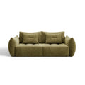 Canapea extensibila cu 3 locuri verde deschis din catifea Bloom