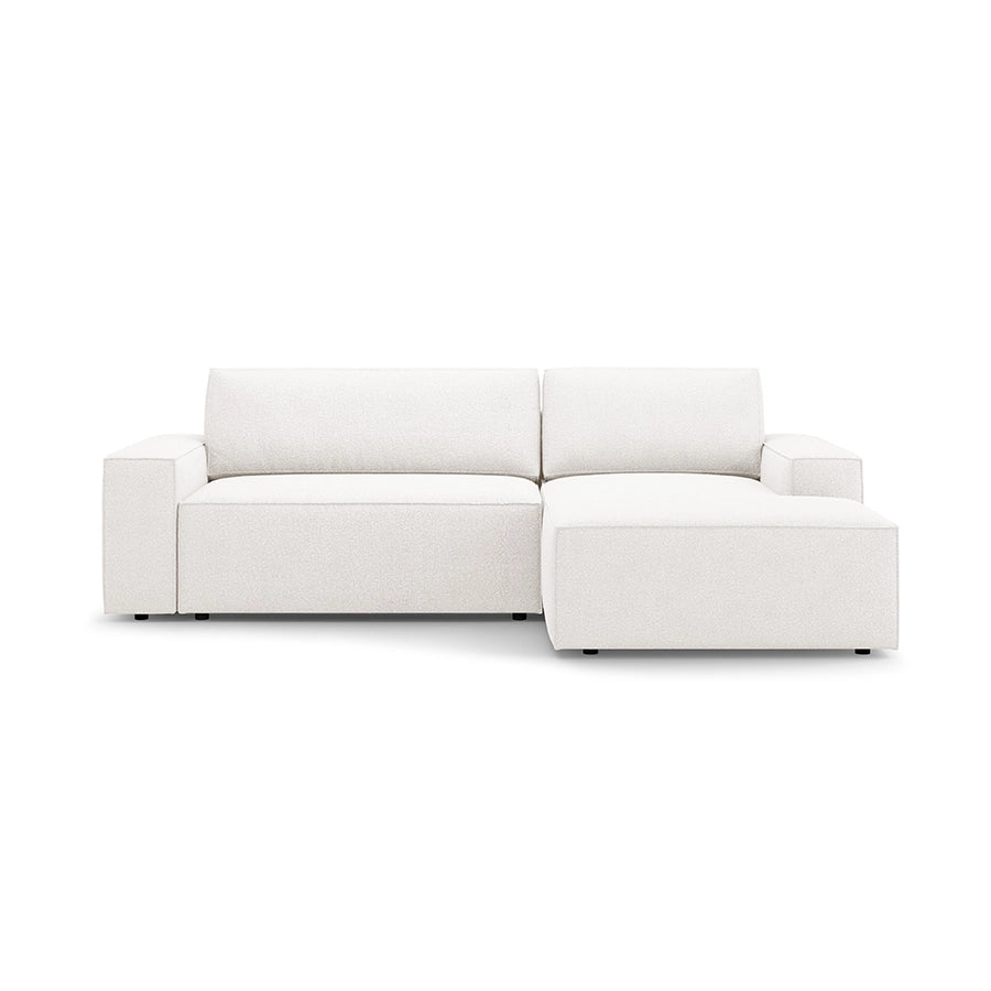 Canapea extensibila cu colt alba Jodie Boucle Right