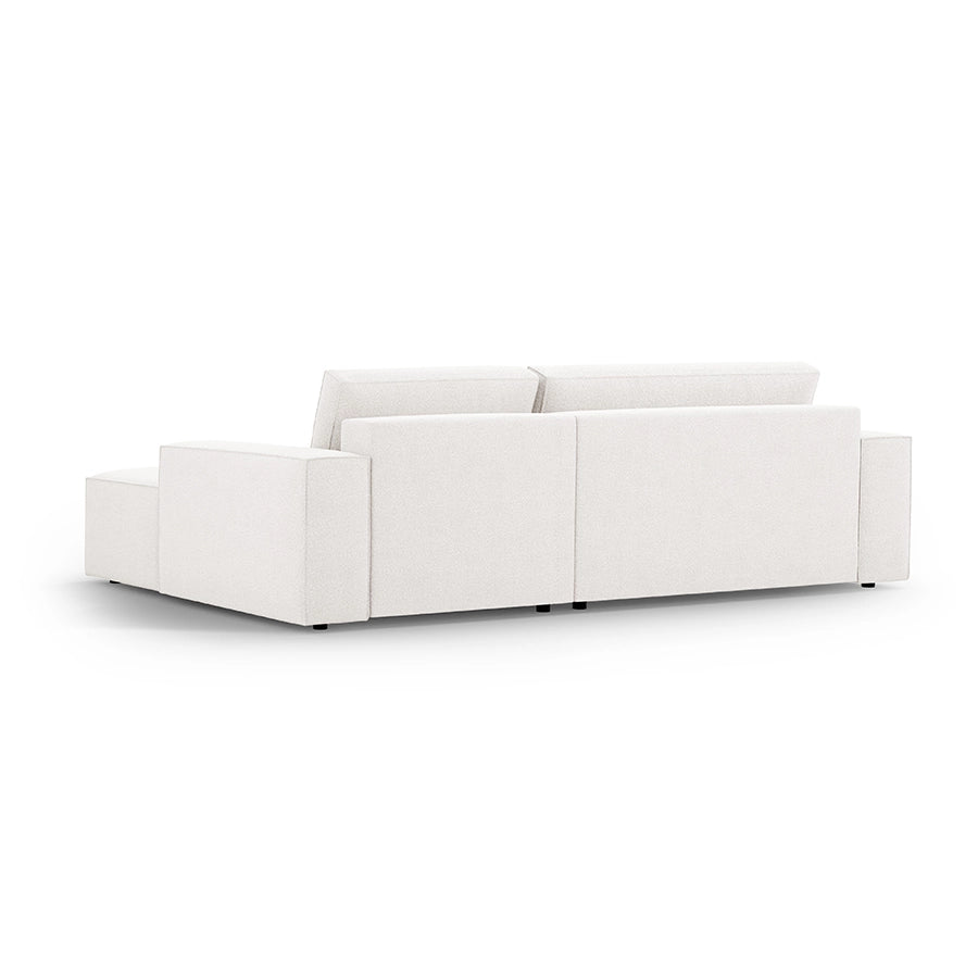 Canapea extensibila cu colt alba Jodie Boucle Right