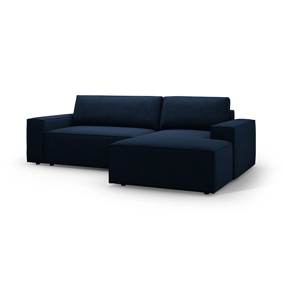 Canapea extensibila cu colt albastra Jodie Boucle Right