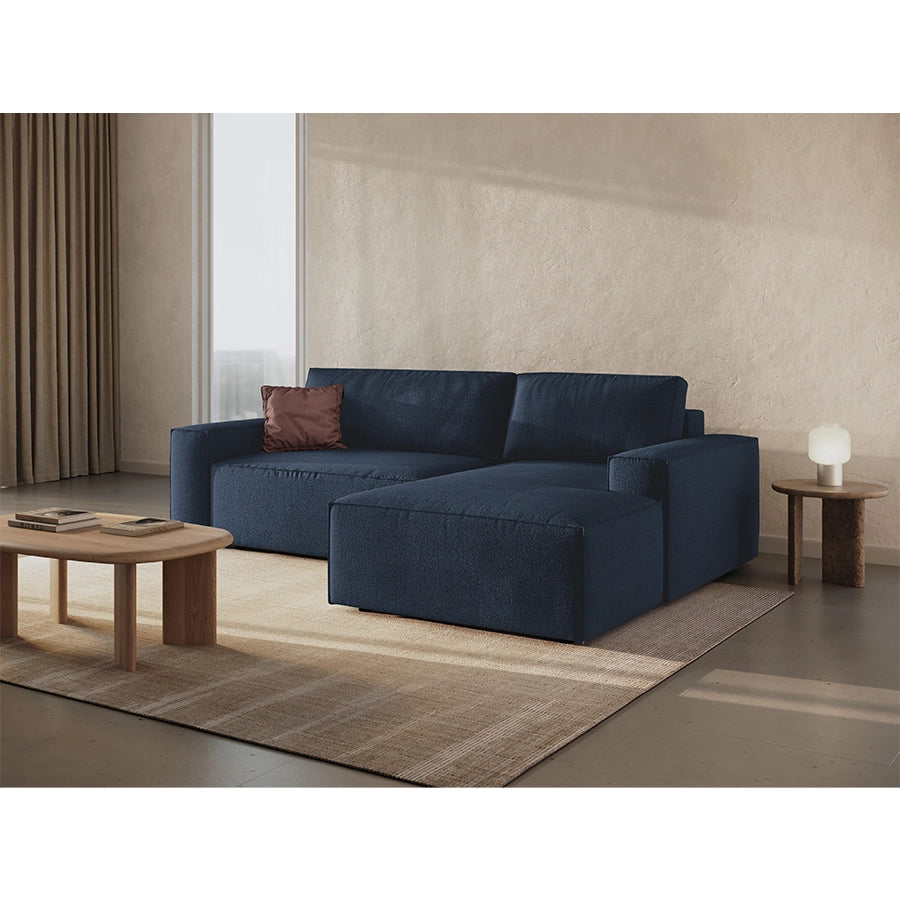 Canapea extensibila cu colt albastra Jodie Boucle Right