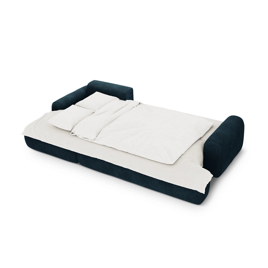 Canapea extensibila cu colt albastra petrol Bona Left