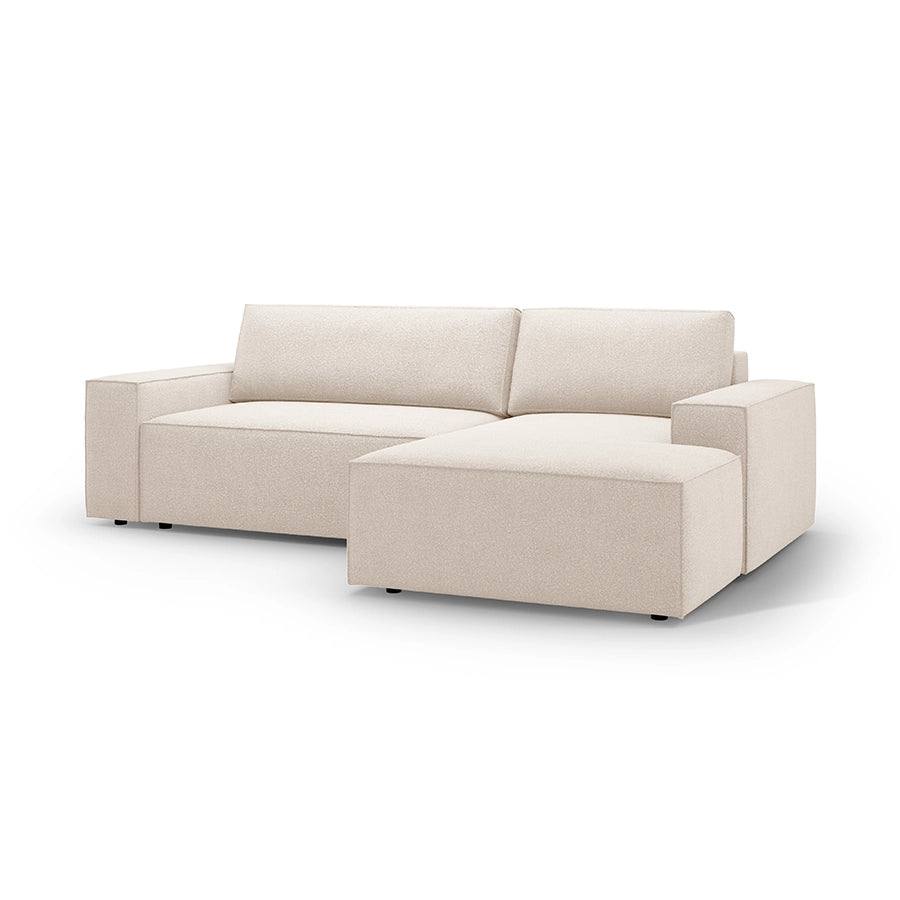 Canapea extensibila cu colt bej Jodie Boucle Right