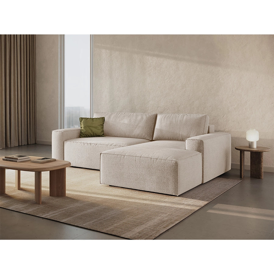 Canapea extensibila cu colt bej Jodie Boucle Right