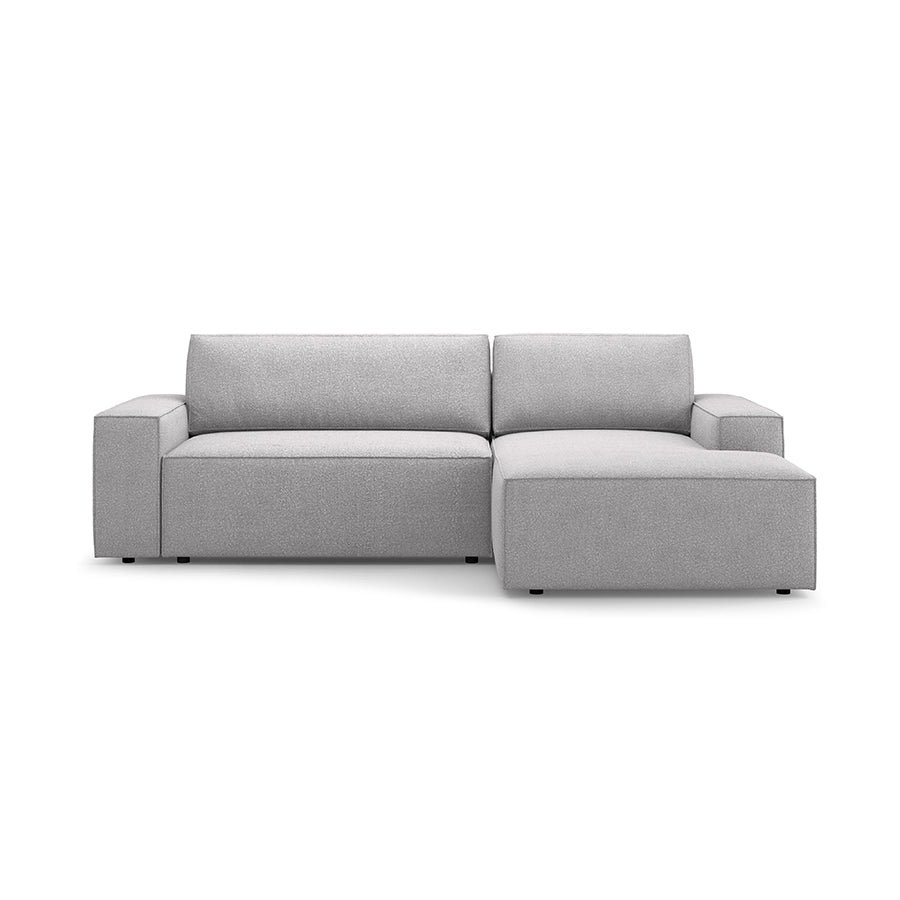 Canapea extensibila cu colt gri deschis Jodie Boucle Right