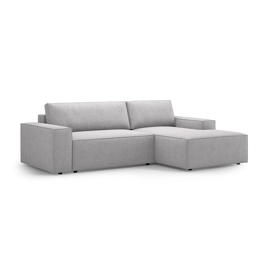 Canapea extensibila cu colt gri deschis Jodie Boucle Right