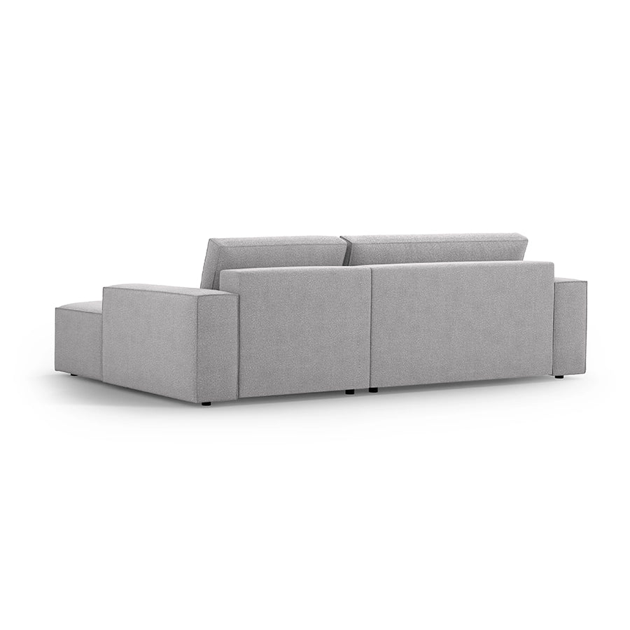 Canapea extensibila cu colt gri deschis Jodie Boucle Right