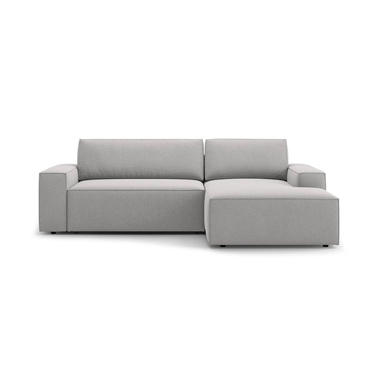 Canapea extensibila cu colt gri deschis din textil Jodie Right