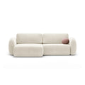 Canapea extensibila cu colt ivory din catifea Tonal