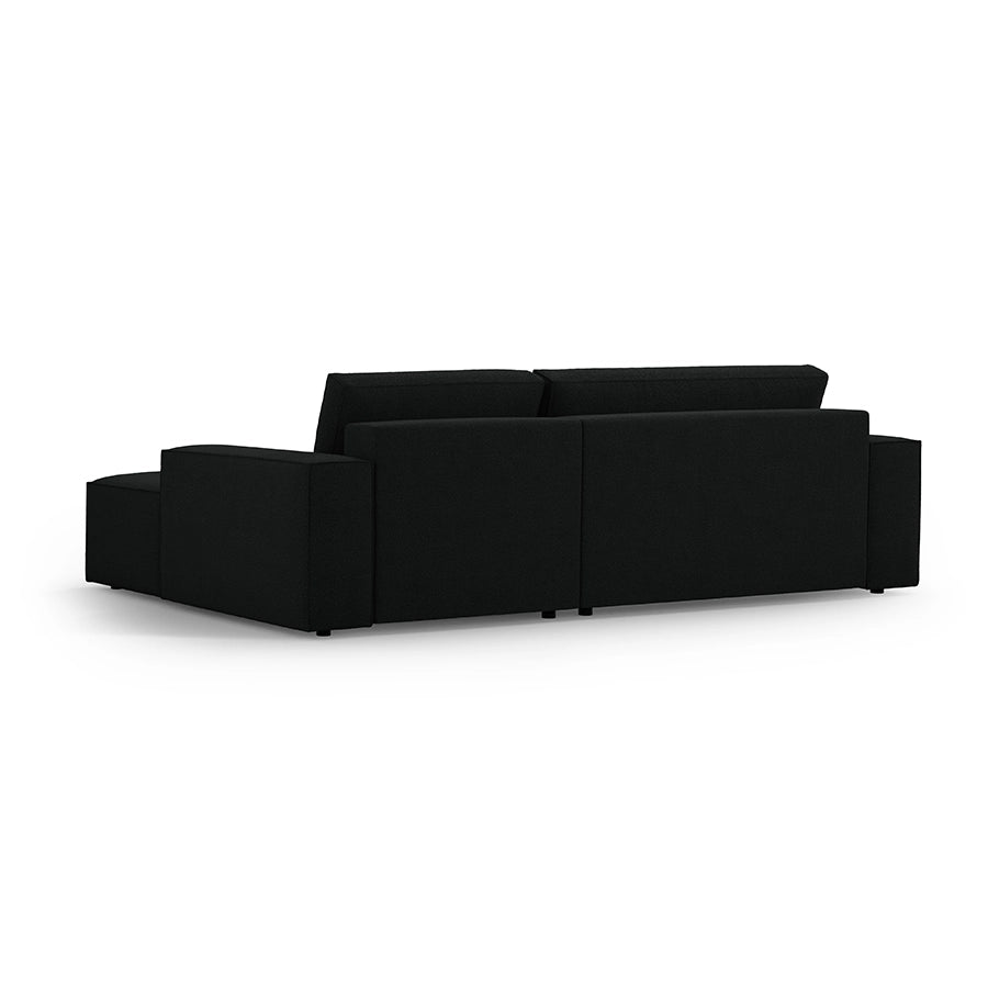 Canapea extensibila cu colt neagra Jodie Boucle Right