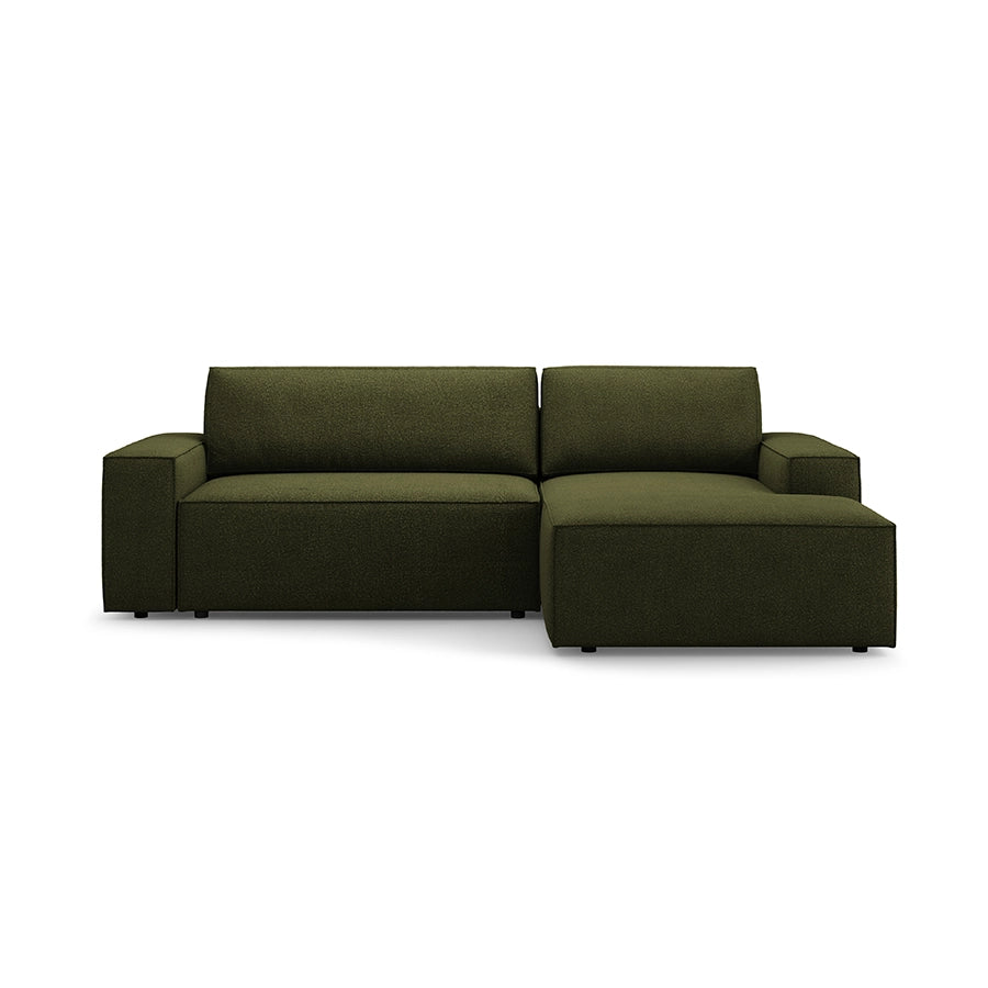 Canapea extensibila cu colt verde Jodie Boucle Right