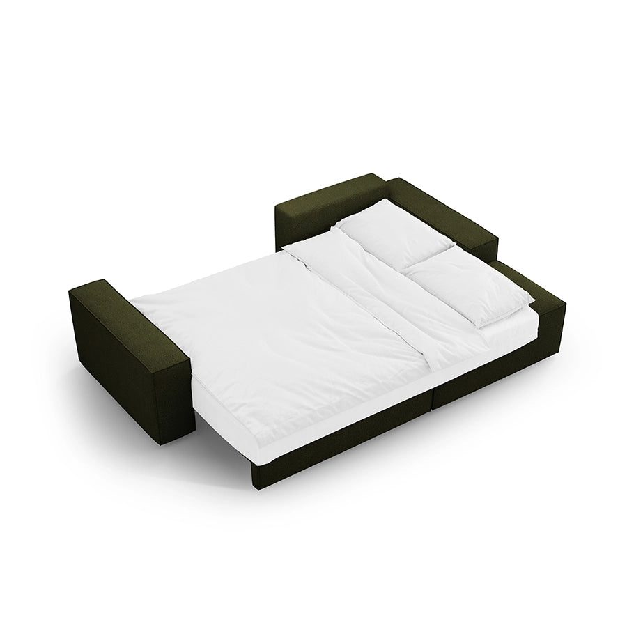 Canapea extensibila cu colt verde Jodie Boucle Right