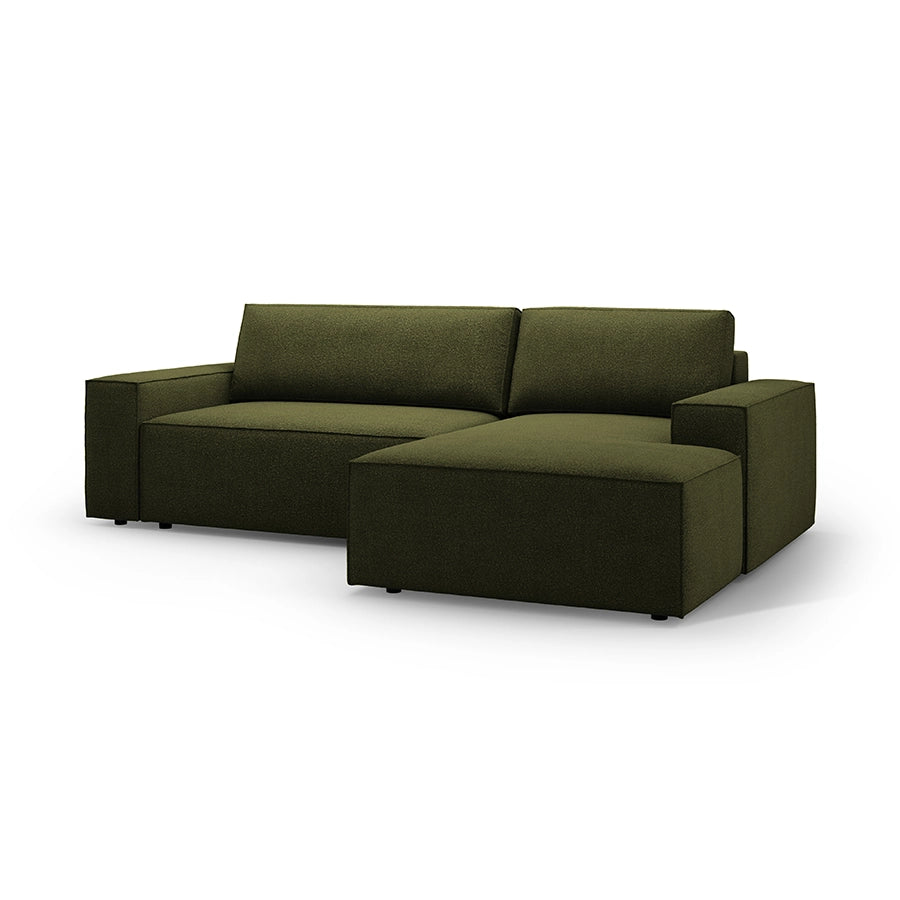 Canapea extensibila cu colt verde Jodie Boucle Right