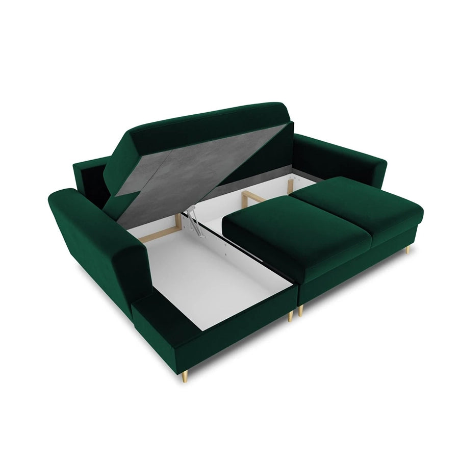 Canapea extensibila cu colt verde Moghan Left