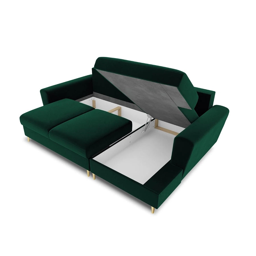 Canapea extensibila cu colt verde Moghan Right
