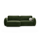 Canapea extensibila cu colt verde din catifea Tonal