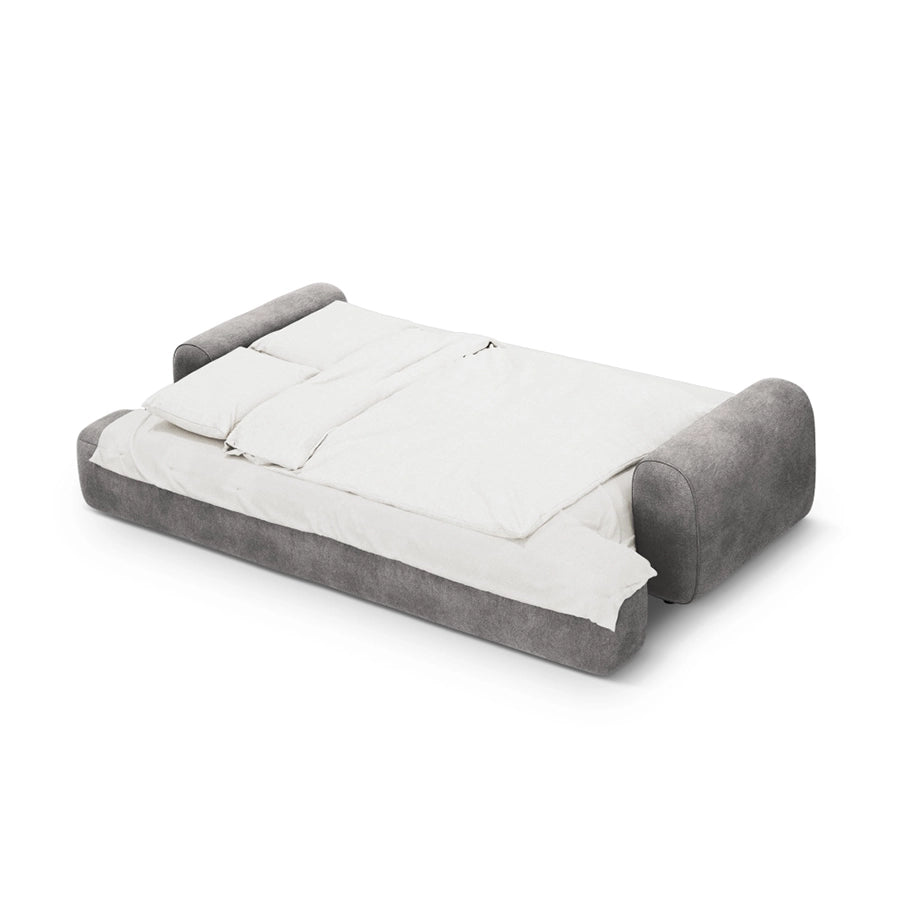 Canapea extensibila gri din catifea Bona