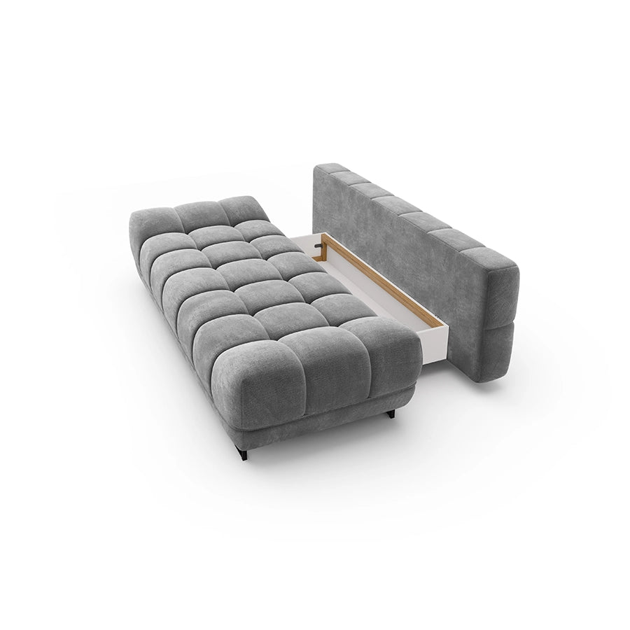 Canapea extensibila gri din catifea Cirrus