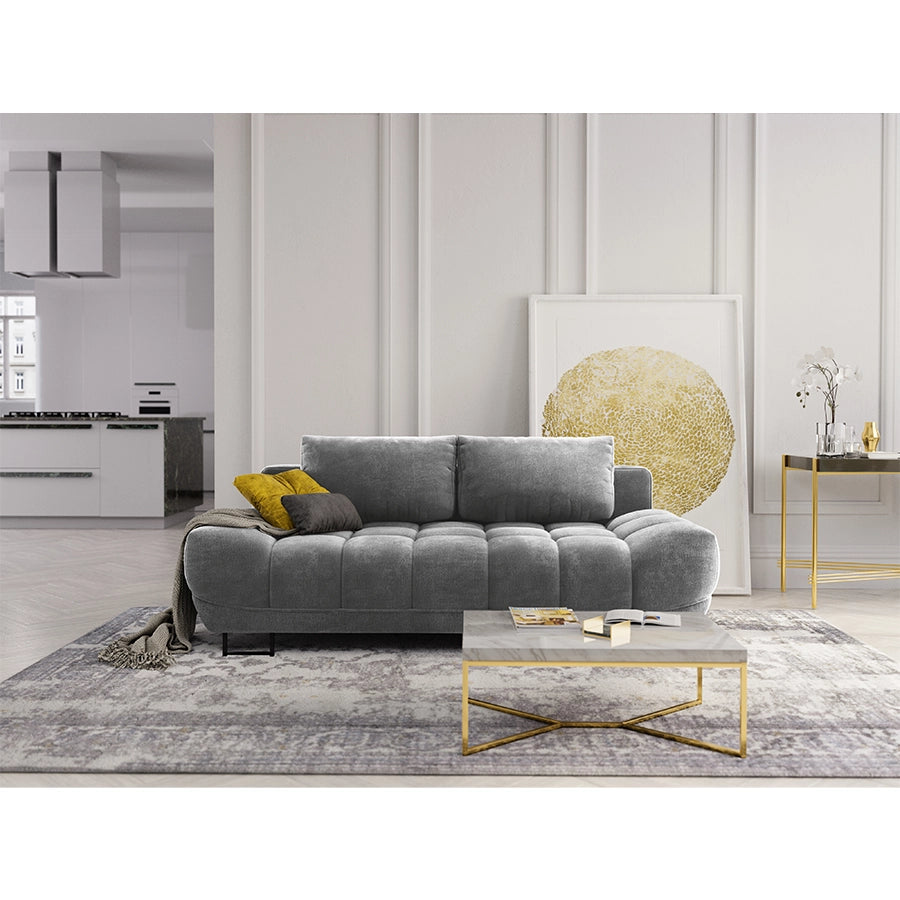 Canapea extensibila gri din catifea Cirrus