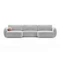 Canapea extensibila gri din catifea Panoramic Tonal