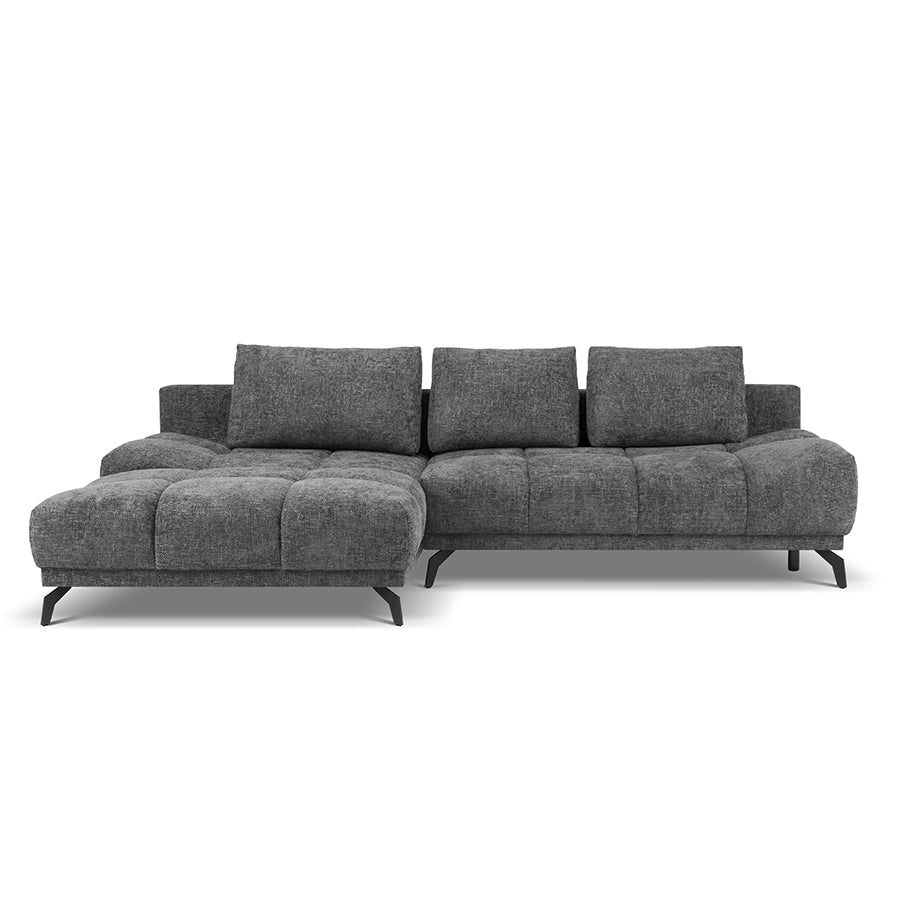 Canapea extensibila gri din chenille Cirrus Left