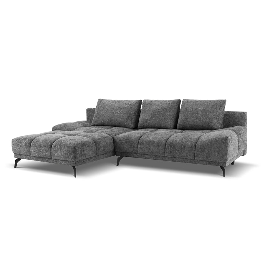 Canapea extensibila gri din chenille Cirrus Left
