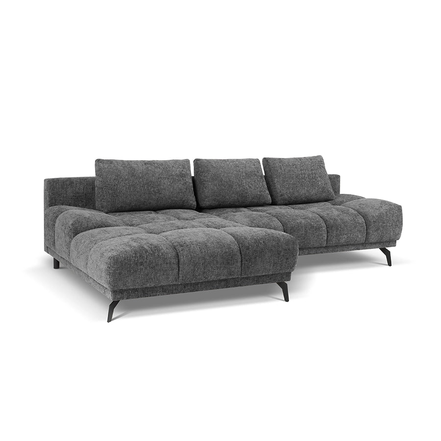 Canapea extensibila gri din chenille Cirrus Left