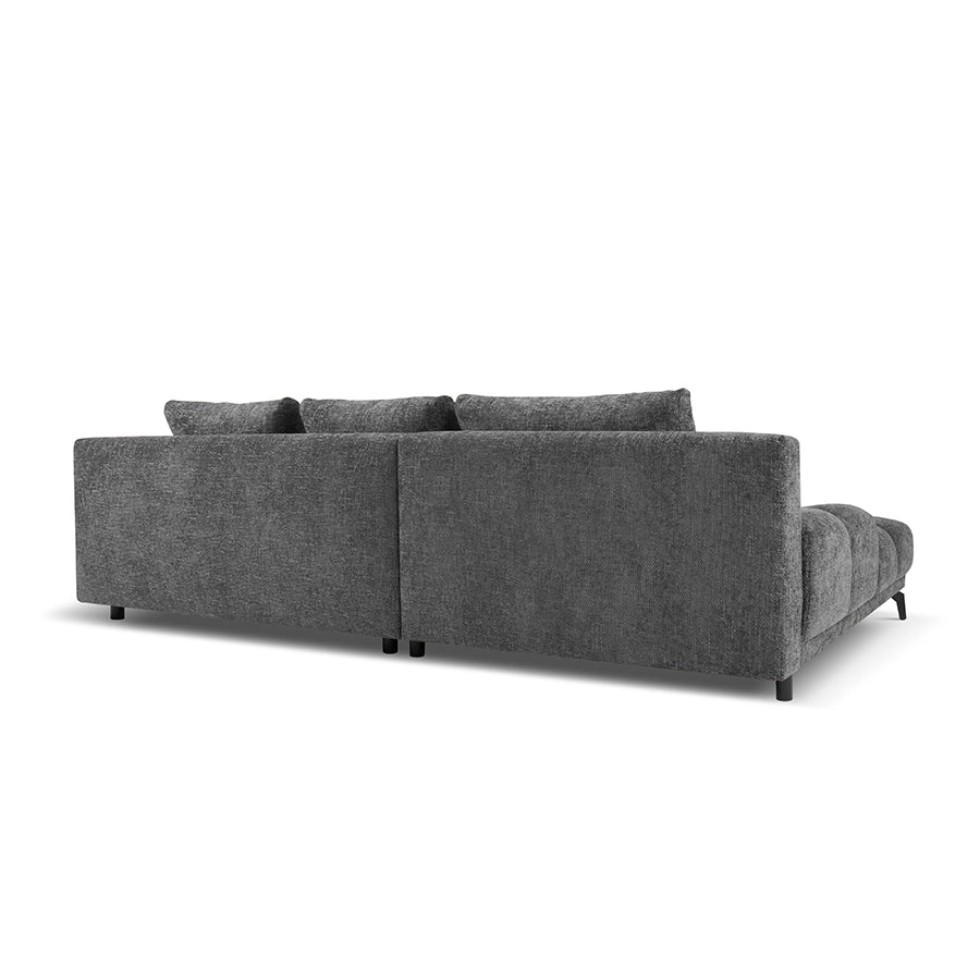 Canapea extensibila gri din chenille Cirrus Left