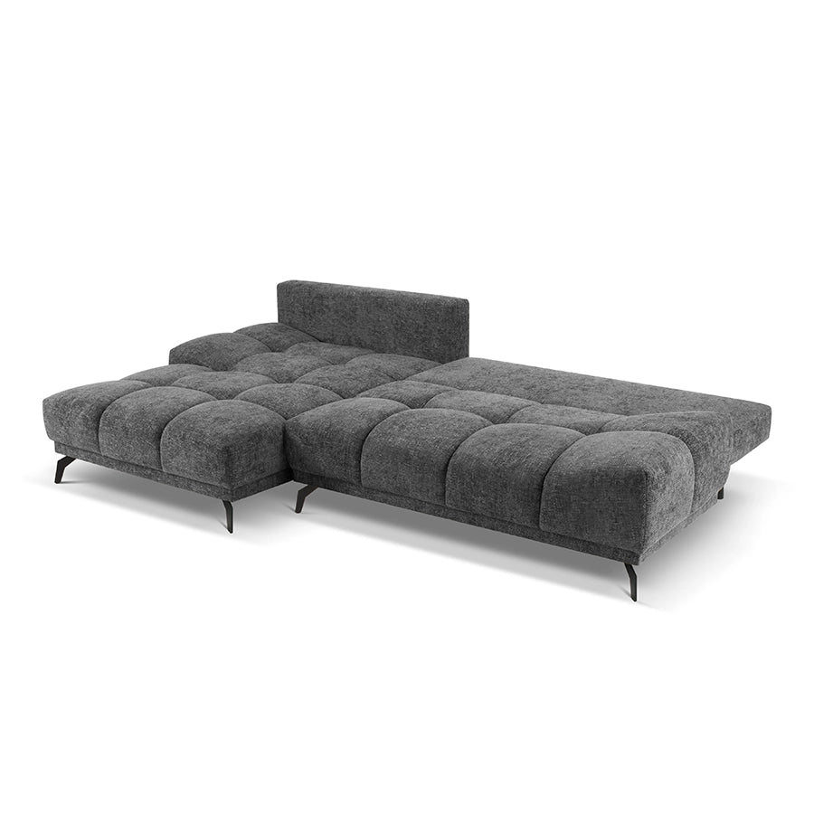 Canapea extensibila gri din chenille Cirrus Left