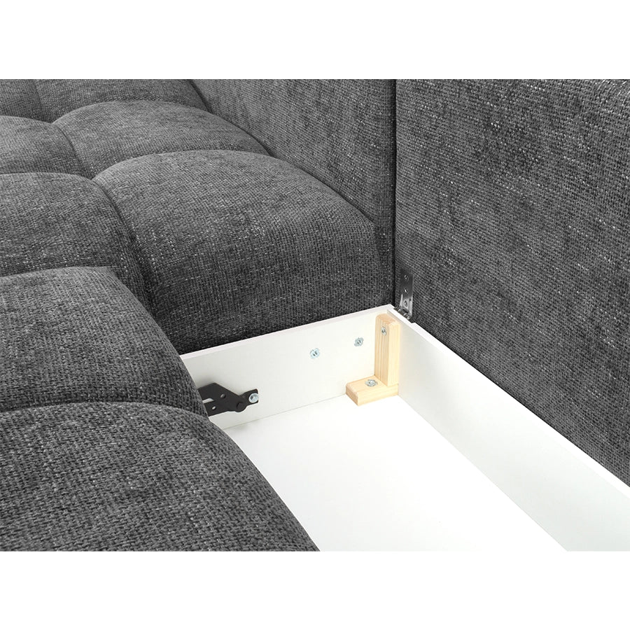 Canapea extensibila gri din chenille Cirrus Left