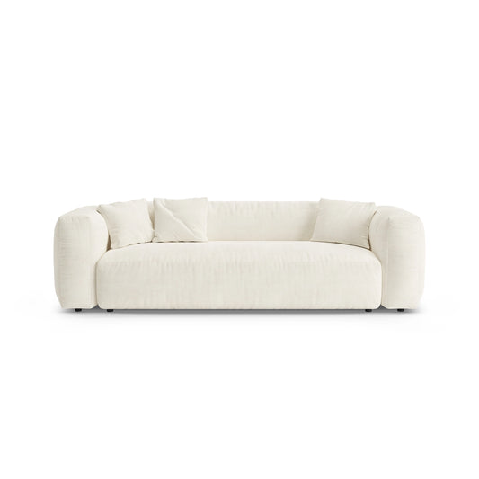Canapea extensibila ivory din textil boucle Martina