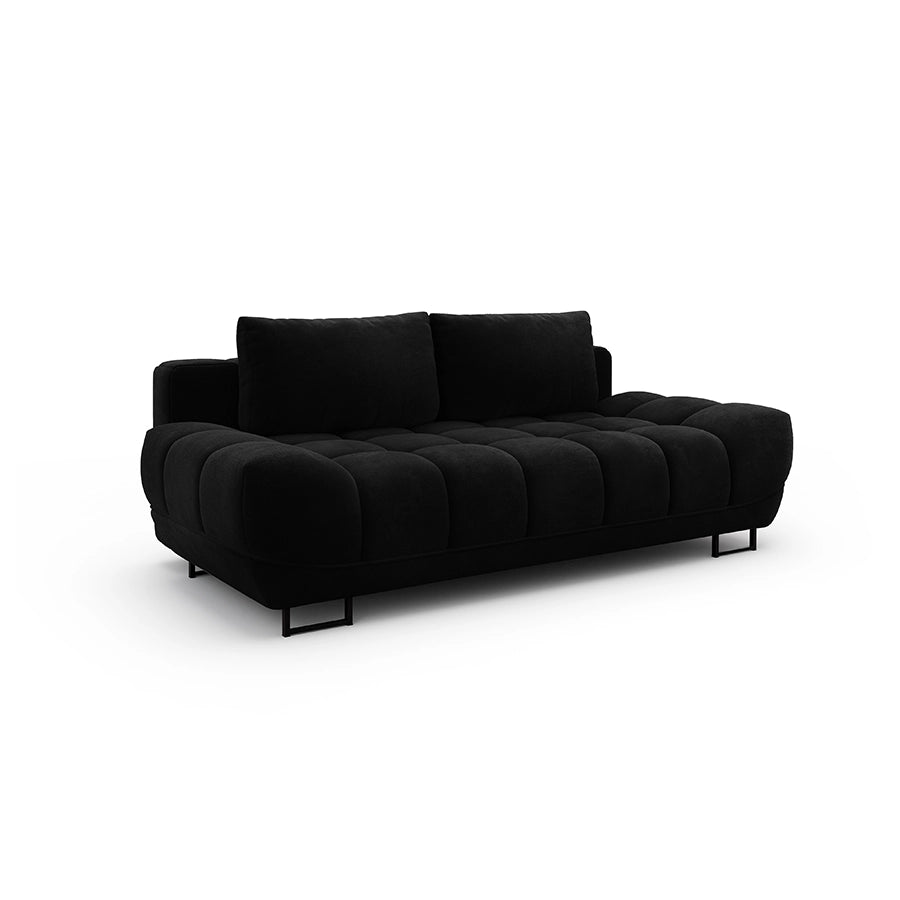 Canapea extensibila neagra din catifea Cirrus