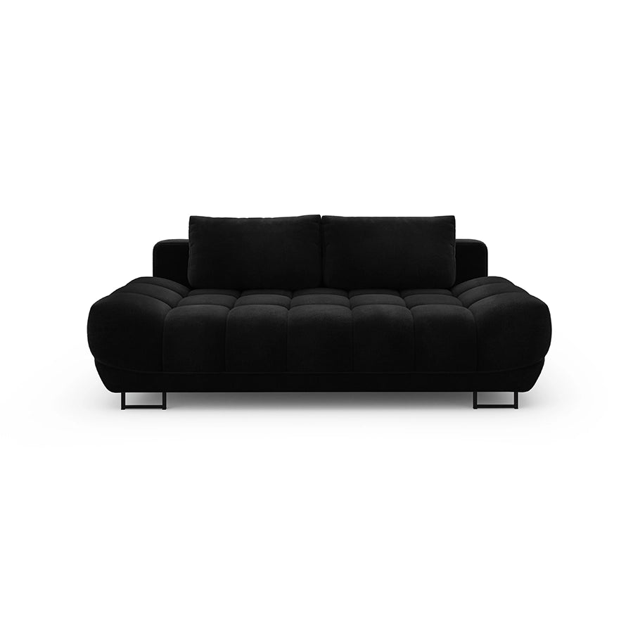 Canapea extensibila neagra din catifea Cirrus