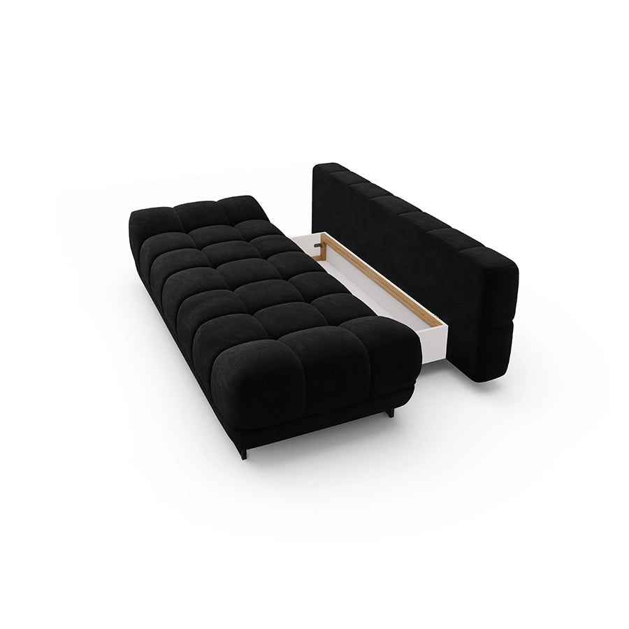 Canapea extensibila neagra din catifea Cirrus