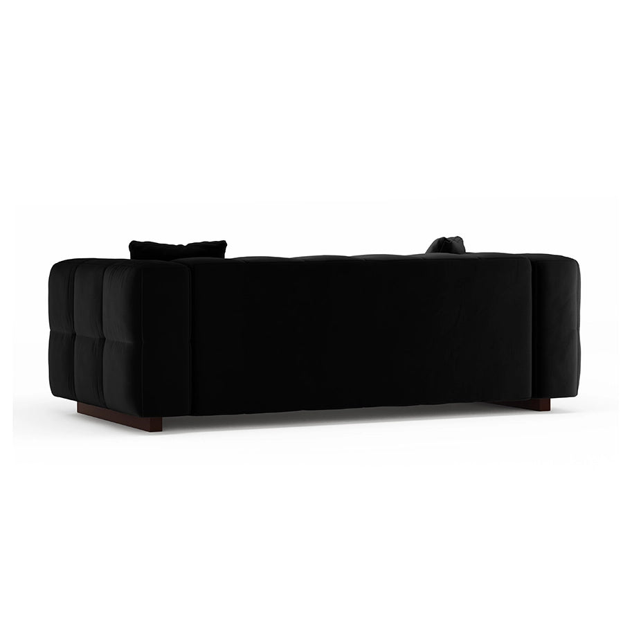 Canapea extensibila neagra din catifea Opus