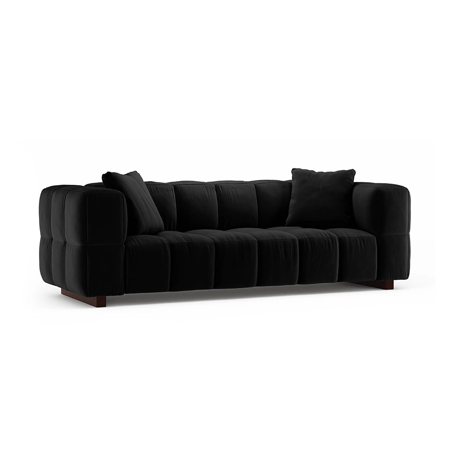 Canapea extensibila neagra din catifea Opus