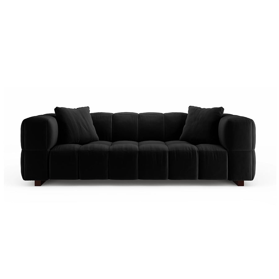 Canapea extensibila neagra din catifea Opus
