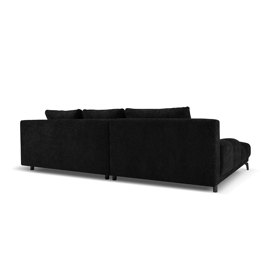 Canapea extensibila neagra din chenille Cirrus Left